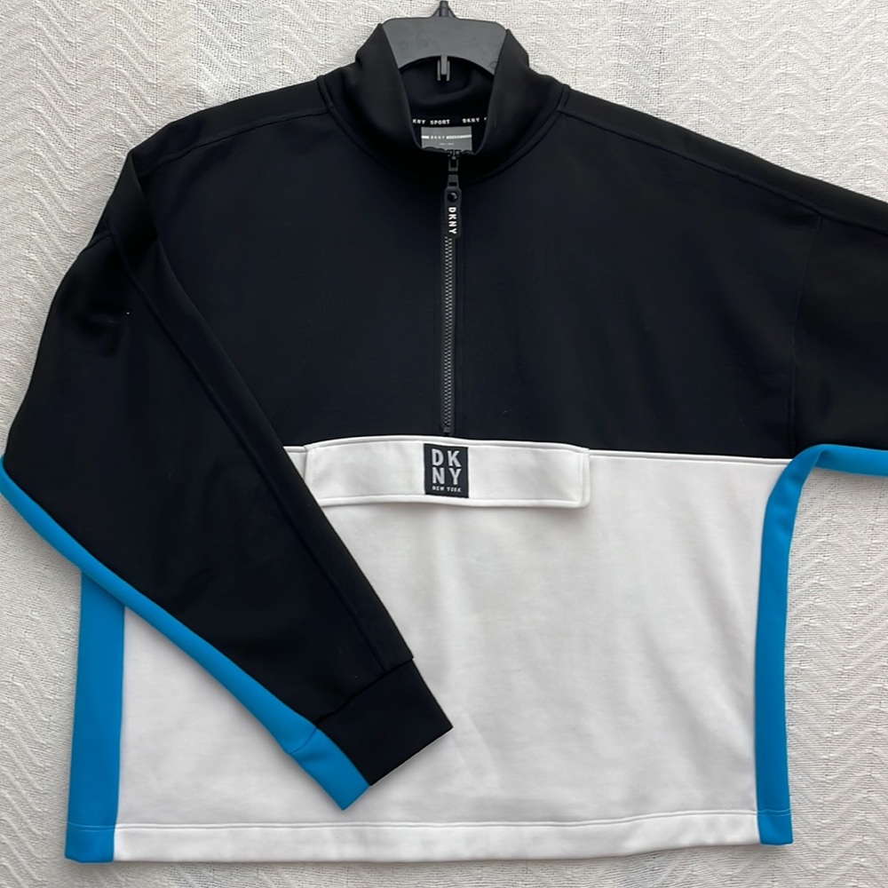 DKNY Sport Womens XXL Colorblock Half-zip Athleisure Long Sleeve Pullover
